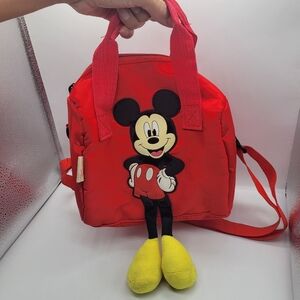 Mickey Mouse Disney Bag/Purse Handles Red Adjustable Straps Zip Snap Button